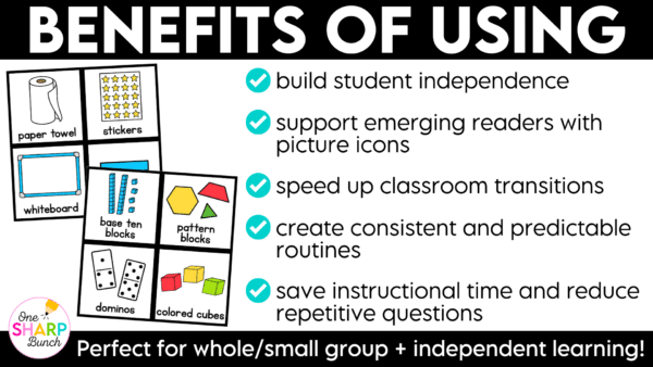 Editable Visual Supplies Visual Supply Cards Digital Slides Instructions Classroom Management Simplify classroom management with these editable visual supply cards and editable visual supply digital slides! Perfect for back to school and beyond, these visual supplies and supply visuals clearly show students exactly what materials they need for any lesson or activity. Designed to support consistent classroom routines and procedures, these visual supply cards reduce repeated questions, help students gather materials independently, and keep transitions and learning activities running smoothly!