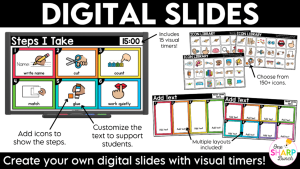 Editable Visual Direction Cards Digital Slides Instructions Classroom Management Establish clear classroom visual directions from day one with these printable visual direction cards and visual digital slides! Perfect for back to school and beyond, this classroom management resource helps you reinforce classroom routines, reduce repeated verbal directions, and clearly communicate expectations. With consistent visual cues for everyday tasks and activities, students always know what to do next, helping them build independence and stay engaged throughout the school day!