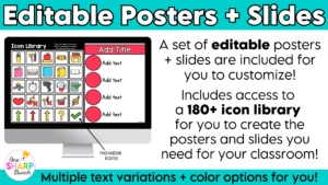 Editable Classroom Procedures, Routines, Rules, and Expectations Slides & Posters