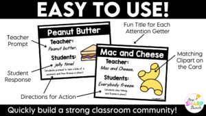 Capture students' attention in seconds with these engaging call and response classroom callbacks! Perfect for back to school and the first week of school, these fun class callbacks, attention getters, and attention grabbers help with building community while teaching routines and procedures that create a calm, focused, and well-managed classroom!