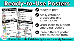 Establish strong routines and procedures from day one with these editable classroom procedures and routines posters! Perfect for back to school and the first week of school, this classroom management resource includes everything you need to explicitly teach classroom rules and expectations, model daily routines, and build student independence. Easily customize the editable posters to match the unique procedures and routines in your classroom!