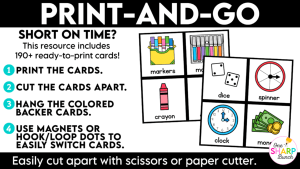 Editable Visual Supplies Visual Supply Cards Digital Slides Instructions Classroom Management Simplify classroom management with these editable visual supply cards and editable visual supply digital slides! Perfect for back to school and beyond, these visual supplies and supply visuals clearly show students exactly what materials they need for any lesson or activity. Designed to support consistent classroom routines and procedures, these visual supply cards reduce repeated questions, help students gather materials independently, and keep transitions and learning activities running smoothly!