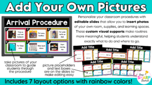 Establish strong routines and procedures from day one with these editable classroom procedures and routines slides! Perfect for back to school and the first week of school, this classroom management resource includes everything you need to explicitly teach classroom rules and expectations, model daily routines, and build student independence. Easily customize the editable slides to match the unique procedures and routines in your classroom!