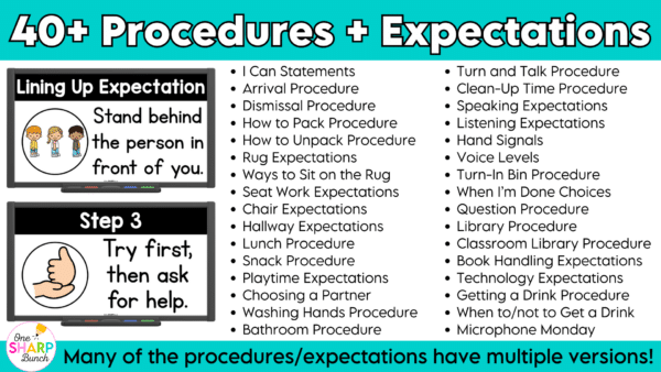 Editable Classroom Procedures, Routines, Rules, and Expectations Slides Establish strong routines and procedures from day one with these editable classroom procedures and routines slides! Perfect for back to school and the first week of school, this classroom management resource includes everything you need to explicitly teach classroom rules and expectations, model daily routines, and build student independence. Easily customize the editable slides to match the unique procedures and routines in your classroom!