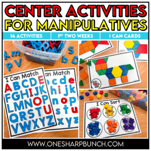 14 Center Manipulative Activities for the First Two Weeks of School