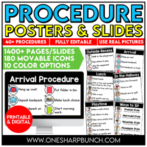 Editable Classroom Procedures, Routines, Rules, and Expectations Slides & Posters