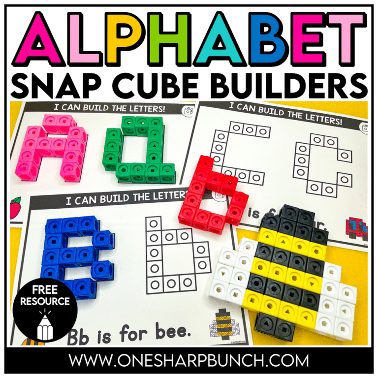 Fine Motor Alphabet Snap Cube Builders