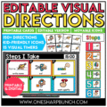 Establish clear classroom visual directions from day one with these printable visual direction cards and visual digital slides! Perfect for back to school and beyond, this classroom management resource helps you reinforce classroom routines, reduce repeated verbal directions, and clearly communicate expectations. With consistent visual cues for everyday tasks and activities, students always know what to do next, helping them build independence and stay engaged throughout the school day!