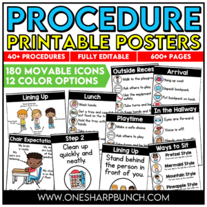 Editable Classroom Procedures, Routines, Rules, and Expectations Posters