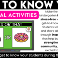 Build classroom community from day one with these digital getting to know you activities! Perfect for back to school activities, the first week of school, classroom community building, get to know you, and all about me lessons, these interactive slides get students moving, talking, and learning about one another in a fun, engaging way. The beginning of the school year is busy enough, so these no-prep digital slides are ready to use—simply project them and start playing! Whether you're looking to break the ice, encourage participation, or add movement to your day, these engaging activities make it easy to create meaningful connections while keeping students actively involved!