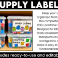 Editable Classroom Supply Labels for Back to School Classroom Organization
