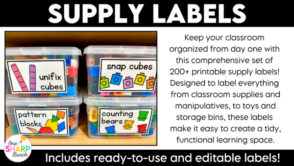 Editable Classroom Supply Labels for Back to School Classroom Organization Editable Classroom Supply Labels for Back to School Classroom Organization