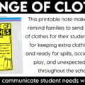 Make sending home and keeping track of extra clothes simple with these editable change of clothes notes! This resource includes an extra clothes note and label that are perfect for Open House, Meet the Teacher, Back to School Night, or the first week of school, plus a convenient restock note to use throughout the school year when students need fresh clothing items!