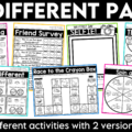 Build classroom community from the first day of school with 20+ printable getting to know you activities! Perfect for back to school activities, the first week of school, classroom community building, get to know you, and all about me lessons, this collection of engaging, ready-to-use printables helps students learn about one another while practicing oral language, listening, drawing, graphing, and cooperative learning skills. The beginning of the school year is busy enough, so these print-and-go activities make it easy to build relationships and create meaningful classroom connections from day one!