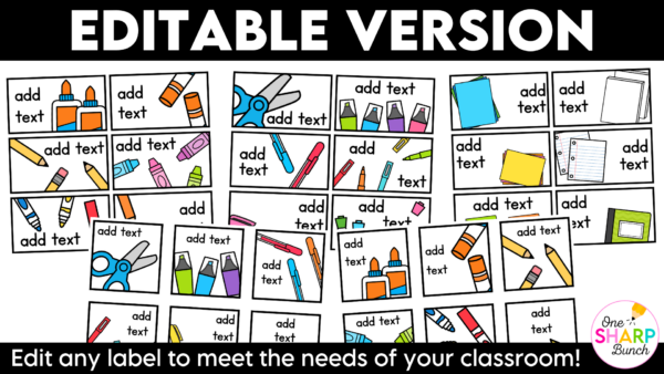 Editable Classroom Supply Labels for Back to School Classroom Organization Editable Classroom Supply Labels for Back to School Classroom Organization