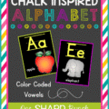 Chalk Inspired Alphabet Flash Cards & Editable Word Wall {Manuscript}
