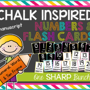Chalk Inspired Number Posters & Flash Cards