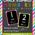 Chalk Inspired Number Posters & Flash Cards