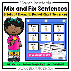 March Pocket Chart Sentences | Predictable Sight Word Sentences