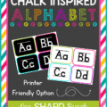 Chalk Inspired Alphabet Flash Cards & Editable Word Wall