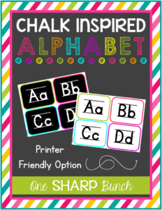 Chalk Inspired Alphabet Flash Cards & Editable Word Wall