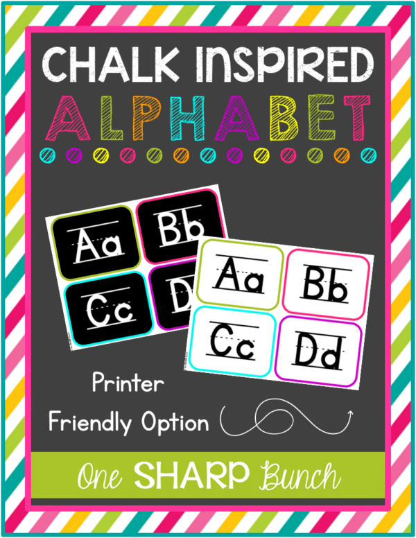 Chalk Inspired Alphabet Flash Cards & Editable Word Wall Chalk Inspired Alphabet Flash Cards & Editable Word Wall