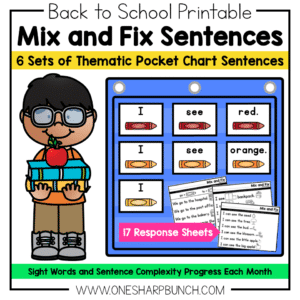 Back to School Pocket Chart Sentences | Predictable Sight Word Sentences