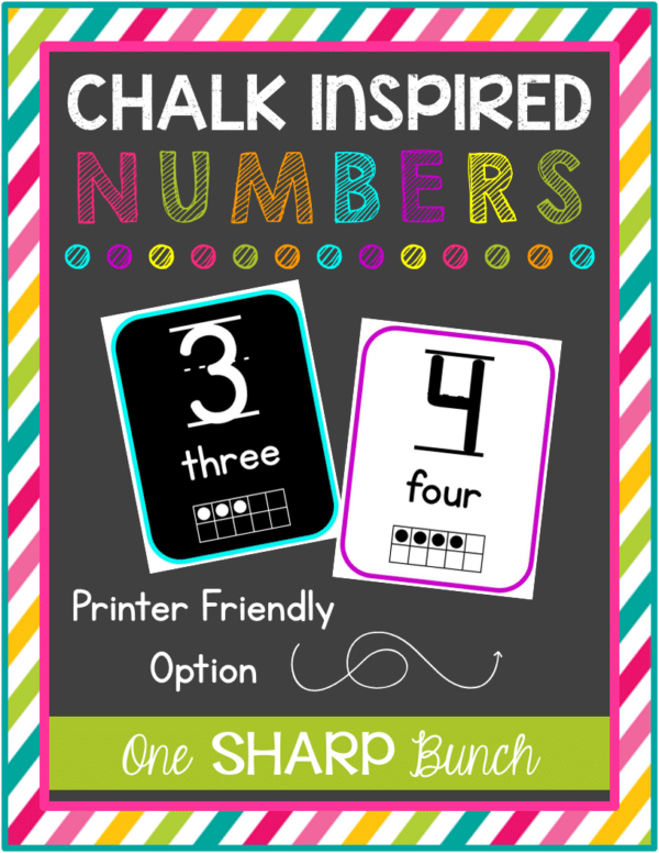 Chalk Inspired Number Posters & Flash Cards Chalk Inspired Number Posters & Flash Cards