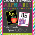 Chalk Inspired Alphabet Flash Cards & Editable Word Wall {Manuscript}