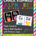 Chalk Inspired Alphabet Flash Cards & Editable Word Wall