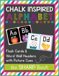 Chalk Inspired Alphabet Flash Cards & Editable Word Wall