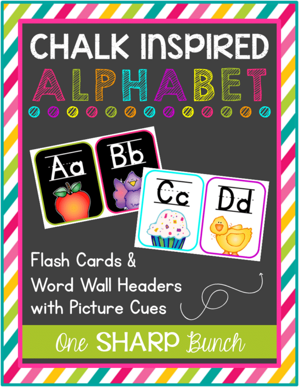 Chalk Inspired Alphabet Flash Cards & Editable Word Wall Chalk Inspired Alphabet Flash Cards & Editable Word Wall