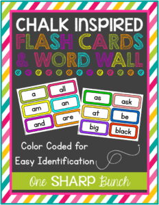 Chalk Inspired Alphabet Flash Cards & Editable Word Wall