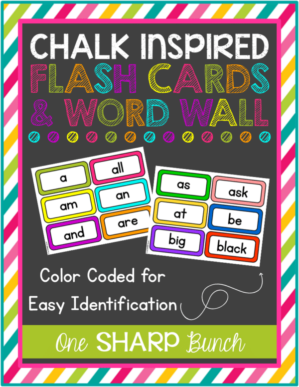 Chalk Inspired Alphabet Flash Cards & Editable Word Wall Chalk Inspired Alphabet Flash Cards & Editable Word Wall