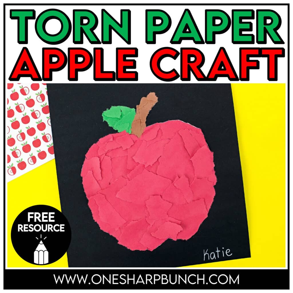 Torn Paper Apple Craft