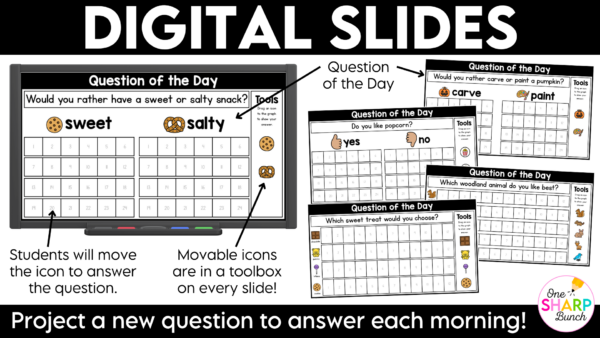 October Question of the Day Jumpstart your morning with simple attendance questions that get everyone talking! These printable and digital Question of the Day activities are the perfect way to add meaningful conversation and connection to your morning routine. Use these conversation starters during your morning meeting, morning work, or daily classroom routine as students answer questions, share their ideas, and get to know one another. With 30 engaging questions, you'll have an easy, no-prep activity ready to go!