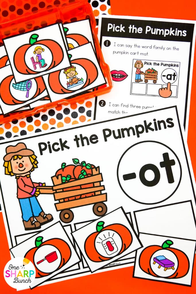 Add seasonal fun to your classroom with these pumpkin centers for kindergarten! These hands-on pumpkin activities for kids and pumpkin-themed centers make practicing important math and literacy skills engaging. Perfect for fall centers for kindergarten and fall kindergarten centers, they can also be used for morning tubs, fast finishers, and early finishers for meaningful, independent practice all fall long!