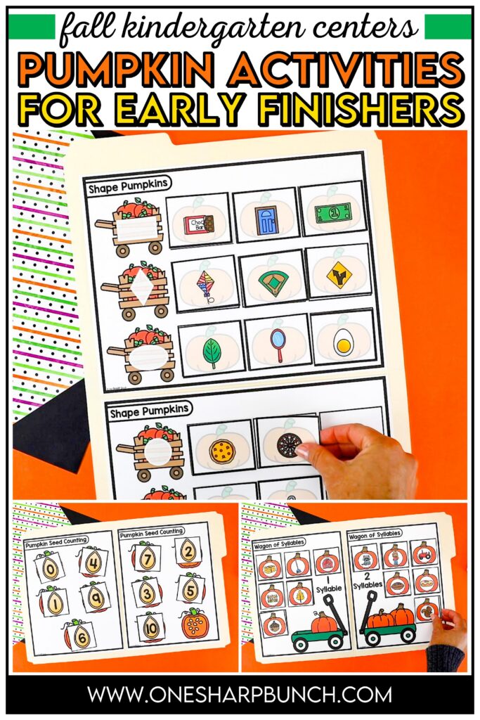 Keep students engaged all October long with these October early finisher activities! Perfect for fast finishers, these hands-on fast finisher activities provide meaningful skill practice while building independence. Easily add them to your centers for kindergarten, kindergarten centers, morning tubs, or morning work for simple, low-prep fall activities students can complete independently!