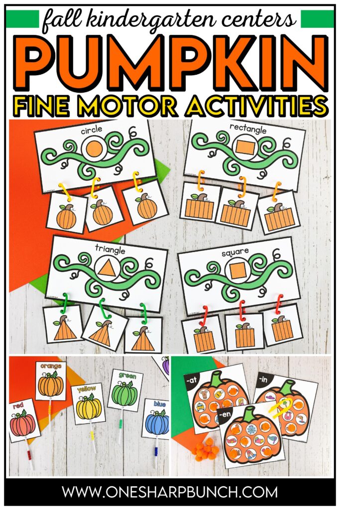 Add seasonal fun to your classroom with these pumpkin centers for kindergarten! These hands-on pumpkin activities for kids and pumpkin-themed centers make practicing important math and literacy skills engaging. Perfect for fall centers for kindergarten and fall kindergarten centers, they can also be used for morning tubs, fast finishers, and early finishers for meaningful, independent practice all fall long!