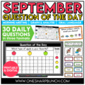 Jumpstart your morning with simple attendance questions that get everyone talking! These printable and digital Question of the Day activities are the perfect way to add meaningful conversation and connection to your morning routine. Use these conversation starters during your morning meeting, morning work, or daily classroom routine as students answer questions, share their ideas, and get to know one another. With 30 engaging questions, you'll have an easy, no-prep activity ready to go!