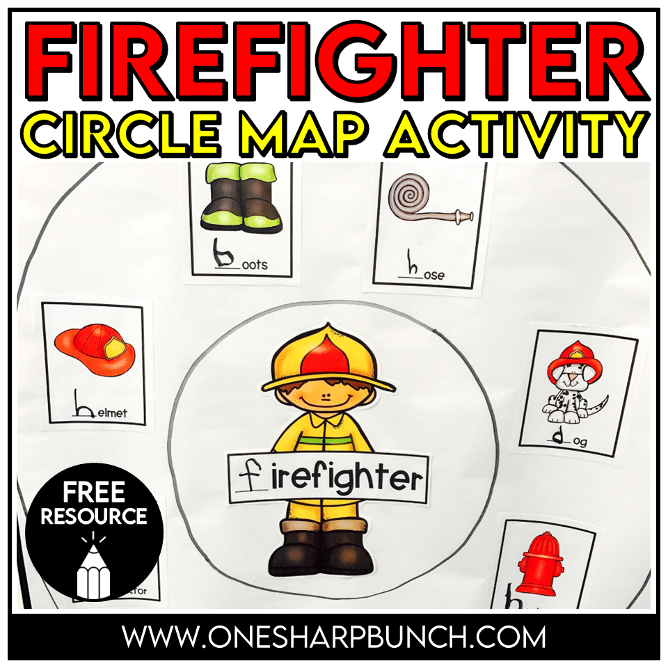 Firefighter Circle Map | Fire Safety Week Beginning Sounds Activity