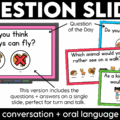 November Question of the Day Morning Meeting Slides for Classroom Community