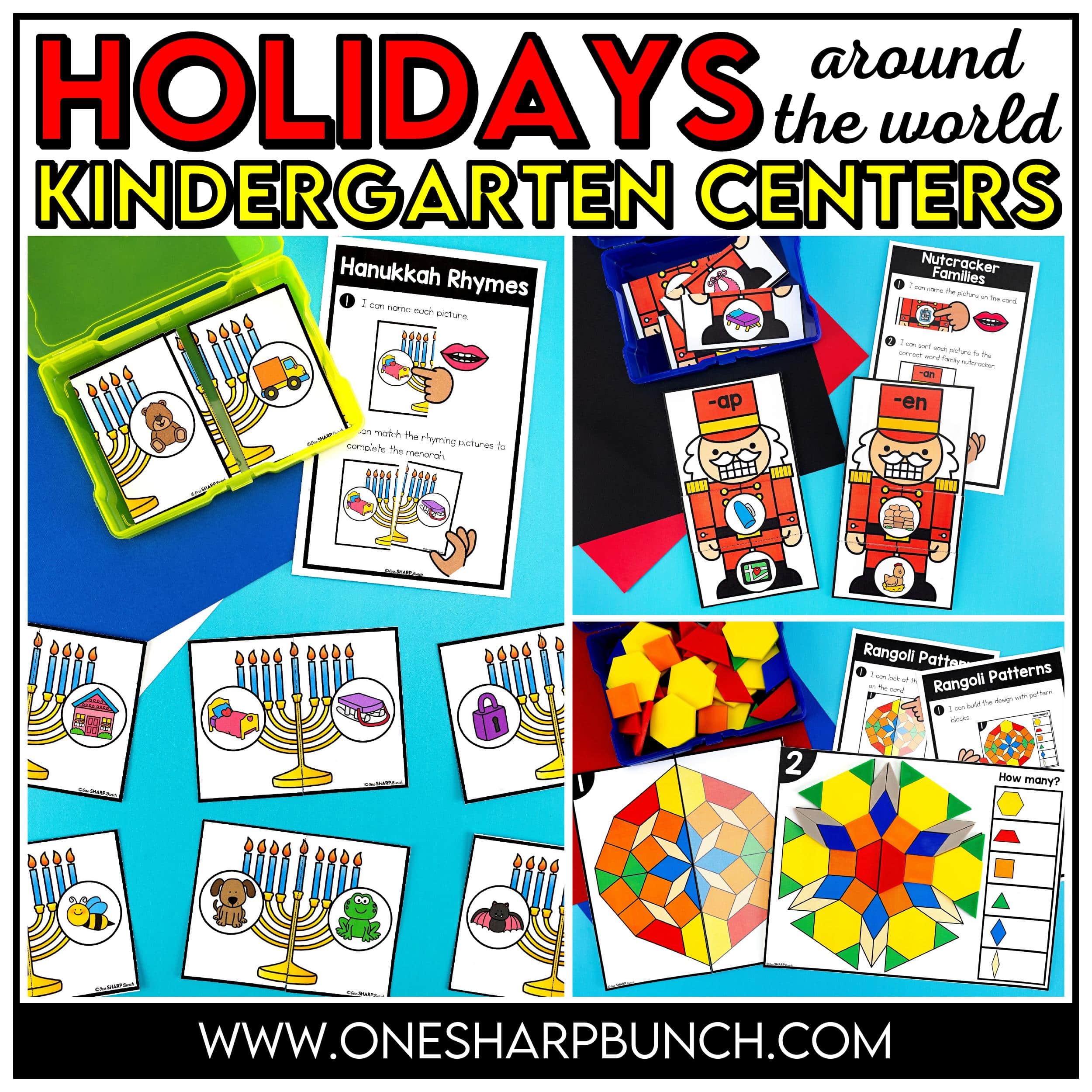 Bring the magic of the season into your classroom with these 48 Holidays Around the World kindergarten centers! With 24 literacy centers and 24 math centers, this collection makes it easy to add meaningful practice to your Christmas and Holidays Around the World activities. Students will explore 8 different holidays celebrated around the world while practicing a variety of essential literacy and math skills. Designed to span October through February, these kindergarten centers offer a fun, engaging, and inclusive way for kindergarteners to learn while celebrating the diverse traditions and holidays of the season!