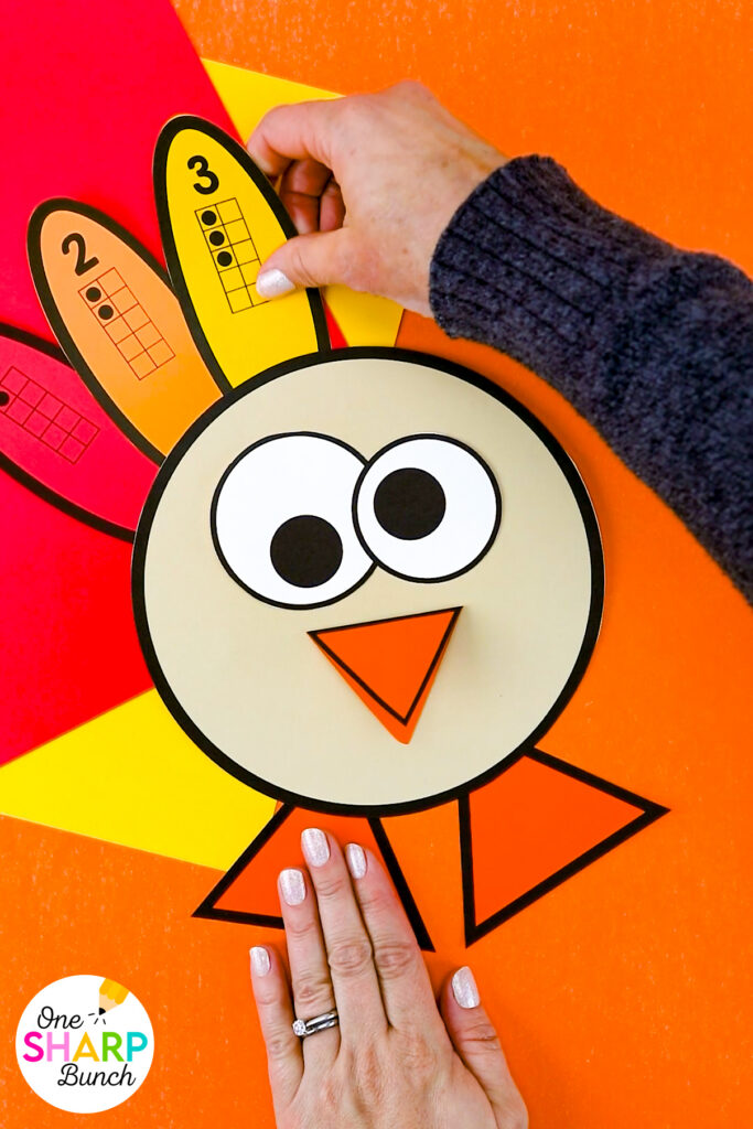 Gobble up some learning with these engaging turkey activities! This turkey craft for kids combines a number order turkey craft with a Turkey Trot math game for hands-on number sense practice. Perfect for turkey math centers, thanksgiving activities, and thanksgiving centers for kindergarten, this thanksgiving craft keeps students engaged while building important math skills. Add these activities to your fall centers for meaningful, seasonal learning!